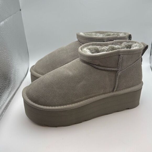 CUSHIONAIRE Hippy Women’s Platform Ankle Boots SIZE 7 GREY - Picture 3 of 7